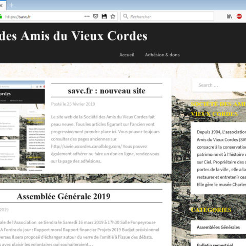 Page d'accueil du site savc.fr